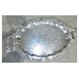 LARGE SILVERPLATE HANDLED TRAY LARGE SILVERPLATE HANDLED TRAY