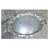 LARGE SILVERPLATE HANDLED TRAY