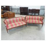 2 SMALL BOWED END SOFA