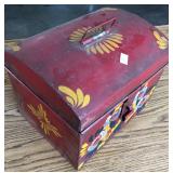 DECORATIVE TOLEWARE DEED BOX DECORATIVE TOLEWARE DEED BOX