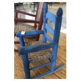 BLUE PAINTED CHILD ROCKING CHAIR