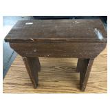 FOLKART WOOD FOOT STOOL