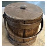 WOOD FIRKIN WITH LID