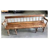 UNUSUAL REVERSIBLE BACK RAILROAD STATION BENCH