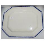 LARGE FEATHER EDGE BLUE & WHITE PLATTER LARGE FEATHER EDGE BLUE & WHITE PLATTER