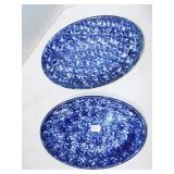 BLUE SPONGEWARE PLATTERS BLUE SPONGEWARE PLATTERS