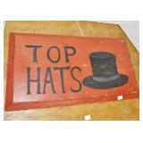 FOLKART TOP HAT SIGN FOLKART TOP HAT SIGN
