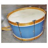 LARGE BLUE PAINTED DRUM