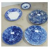 5 ASSORTED BLUE DECORATED DISHES 5 ASSORTED BLUE DECORATED DISHES