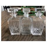 ASSORTED CRYSTAL GLASS DECANTERS