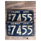 1947 PA TAGS 1947 PA TAGS
