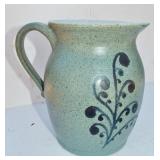 NEWER DECORATED STONEWARE PITCHER NEWER DECORATED STONEWARE PITCHER