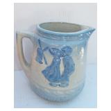 DECORATED STONEWARE PITCHER DECORATED STONEWARE PITCHER