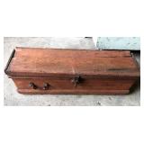 EARLY PLANK TOOL CHEST WITH BREAD BOARD TOP