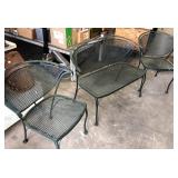 RETRO METAL PATIO CHAIRS AND LOVESEAT