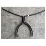 EARLY 2 MAN CAST IRON TONGS