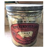 RETRO 50 LB. LARD TIN RETRO 50 LB. LARD TIN