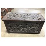 FRETWORK WOOD CARVED CHEST