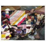 SIGNED AND DATED PARTIAL CRAZY QUILT SIGNED AND DATED PARTIAL CRAZY QUILT