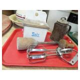 SALT BOX AND KITCHEN WARE