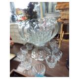 CLEAR GLASS PUNCH BOWL SET CLEAR GLASS PUNCH BOWL SET