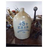 5 GAL E.S &B STONEWARE JUG 5 GAL E.S &B STONEWARE JUG