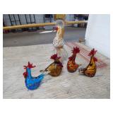 ART GLASS CHICKENS