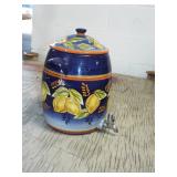 DECORATED POTTERY WATER COOLER