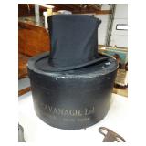 EARLY COLLAPSIBLE TOP HAT AND BOX EARLY COLLAPSIBLE TOP HAT AND BOX
