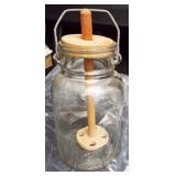 GLASS JAR BUTTER CHURN