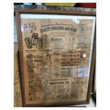 Vintage Framed "Acme Super Markets" Advertisement