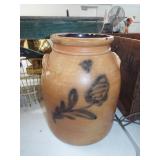 BLUE DECORATED STONEWARE CROCK BLUE DECORATED STONEWARE CROCK