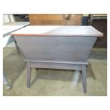 BLUE PAINTED TAPERED LEG DOUGH BOX BLUE PAINTED TAPERED LEG DOUGH BOX