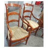 2 LADDER BACK RUSH SEAT CHAIRS