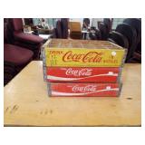 3 WOOD COKE CASES