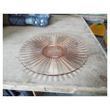 LARGE PINK DEPRESSION CAKE STAND LARGE PINK DEPRESSION CAKE STAND