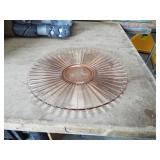 LARGE PINK DEPRESSION CAKE STAND