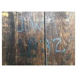 Chimney Cupboard in Green Paint signed & dated inside with Bill of Sale from 1999 Chimney Cupboard in Green Paint signed & dated inside with Bill of Sale from 1999