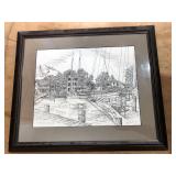 "St. Michaels, MD." 675/850 Limited Edition framed print signed by Martin Barry "St. Michaels, MD." 675/850 Limited Edition framed print signed by Martin Barry