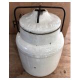 STONEWARE LIDDED CROCK