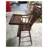 ANTIQUE WOOD HIGH CHAIR