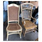 STUDIO WICKER ROCKING CHAIR AND CHAIR