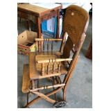 EARLY CANE SEAT HIGH CHAIR