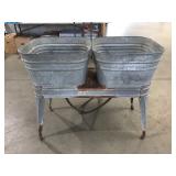 DOUBLE GALVANIZED TUB SET WITH BASE DOUBLE GALVANIZED TUB SET WITH BASE