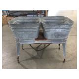 DOUBLE GALVANIZED TUB SET WITH BASE