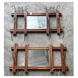 2 VICTORIAN WALL HAT RACKS