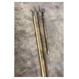 EARLY 2 AND 3 PRONG HAY STACKING FORKS