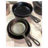 ASSORTED CAST IRON FRY PANS