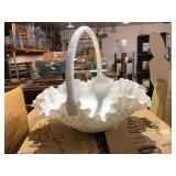 HOBNAIL MILK GLASS BASKET HOBNAIL MILK GLASS BASKET