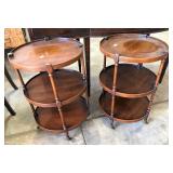 2 MAHOGANY 3 TIER MUFFIN STANDS 2 MAHOGANY 3 TIER MUFFIN STANDS